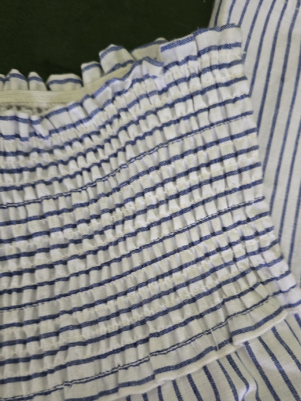 Love Tree White and Blue Striped Smocked Waist Pants Sz S - Picture 4 of 4